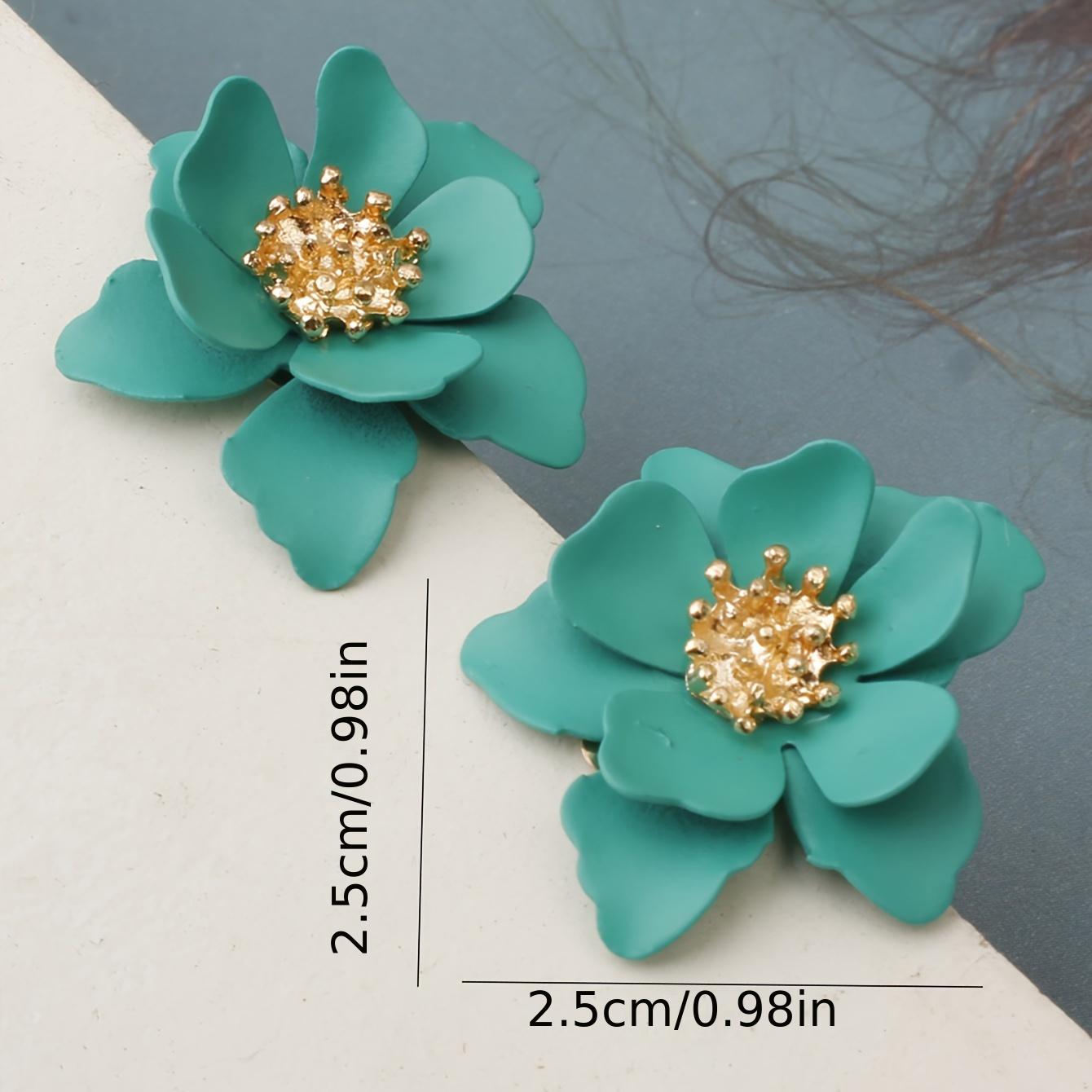 Matte Painted Flower Earrings Sweet Natural Style Ethnic Studs